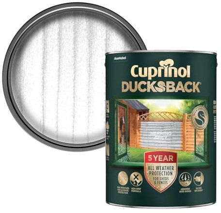 WALLPAPER EMPIRE - Cuprinol Ducksback Herring Grey Matt Exterior Wood Paint, 5L Tin