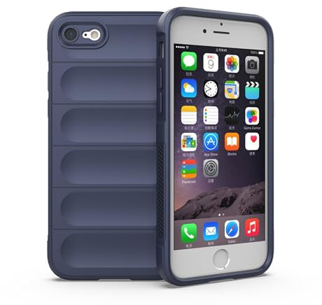 Knoowcase iPhone 8 Case iPhone SE 2020 Phone Case SE 2022 iPhone 7 Case Shockproof Soft Silicone Bumper Case Shock Absorbing Airbag Anti-Slip TPU Rubber Matte Shell Protective Cover, Dark Blue