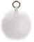 S.ROMZA Porte-clés à pompons en fausse fourrure artificielle - Porte-clés moelleux en peluche pour sac à main, sac à dos, portefeuille, pendentif pour femme, blanc, 5.1inch