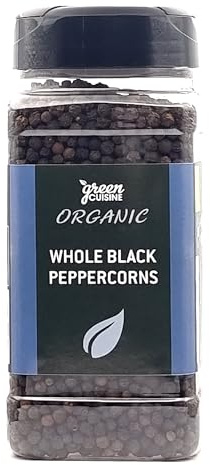 Organic Black Peppercorns | 225g | Grinder Refill | Certified Organic Whole Black Peppercorns | Black Pepper