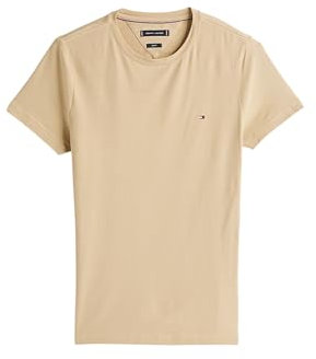 Tommy Hilfiger Herren Stretch Slim Fit Tee Mw0mw10800 S/S T-Shirt, Khaki (Sandalwood), L