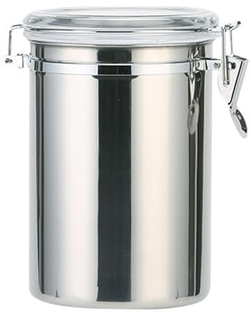 Stainless Steel Airtight Canister Set, 4-Piece Canisters Sets for the Kitchen with Clear Lid and Locking Clamp, Containers Sets for Kitchen Counter for Sugar, Flour, Tea, Coffee, Snacks (10 * 16cm)