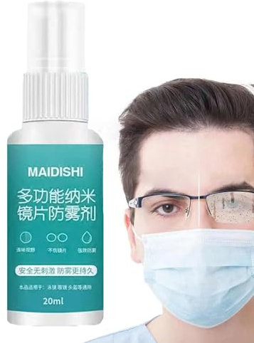 Antibeschlag-Spray für Brillen, Antibeschlag-Spray für Brillen, Reinigung der Gläser mit Antibeschlag 20 ml | Antibeschlag-Spray für Brillen, Skimasken, Spiegel, Glasfenster