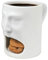 Doynrtx Pocket Cookie Coffee Mug,200ml Ceramic Coffee Cups with Biscuit Holder, 3D Creative Milk Breakfast Cup,A Good Omen Bone China Coffee Mugs,Christmas Birthday Gift (Face)