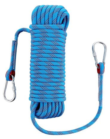 SXLMWJL Corda Statica Multifunzionale in Poliestere da 10mm per Esterni, Resistente all'Usura, Cavo di Sicurezza per Rilegatura Ausiliaria per Lavoro Aereo, Blu(Size:10M)