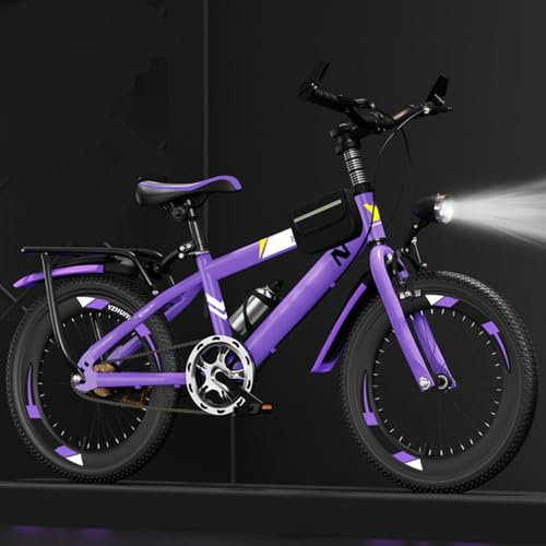 Kinder Mountainbike 24 Zoll Singlespeed Mit Frontlicht Carbonstahl Geeignet für Jungen und Mädchen D,24 inches