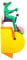 O1G4 Support mural pour papier toilette Motif grenouille équitation monocycle