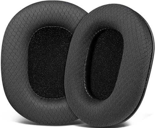 SOULWIT Mesh Fabric Earpads Replacement for Turtle Beach Recon 100/200/200 Gen2/Spark Gaming Headphones, Ear Pads Cushions with Softer Protein Leather, High-Density Foam - Black
