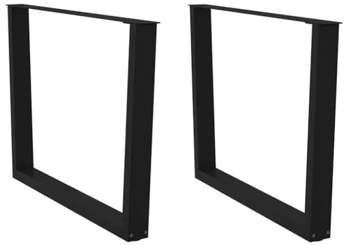 vidaXL Esstisch Beine V-Form 2 Stück Schwarz 100x(72-73,3) cm Stahl, Bein für Tisch, Esszimmertischbein, Tischbein für Esstisch
