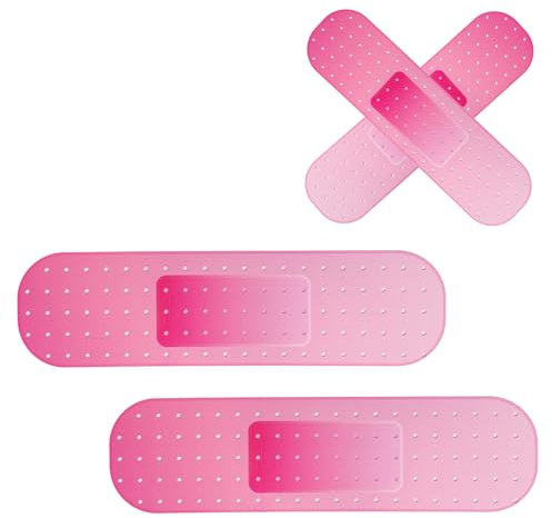 Lyreh 4stk Pflaster Aufkleber Auto, 2 Größen Großer Aufkleber in Form Eines Autoverbands Abdecken Kratzern Dellen Flecken Riesiger Lustiger Auto-Stoßstangenaufkleber für LKW SUV Yacht (Pink)