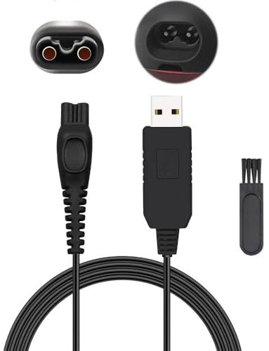 15 V USB-Ladegerät für Philips Norelco One Blade HQ8505 Serie 3000 5000 7000 9000 QP6510 QP6620 MG5750 MG7790 Ladekabel für Philips Rasierer Netzteil Adapter Kabel