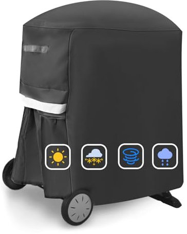 7113 Housse de barbecue pour Weber Q100/Q200 avec chariot portable, 81 x 43 x 89 cm, housse de rechange Heavy Duty & étanche, en polyuréthane pour Weber Q2200, 2400, 1200, 1400