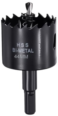 CoCud 1-47/64 44mm Hole Saw M42 Bi-Metal Hole Cutter for Metal Black | Hex Shank Drill Bit with Spring Cutting Tool for Thick Board Alloy Steel Plate