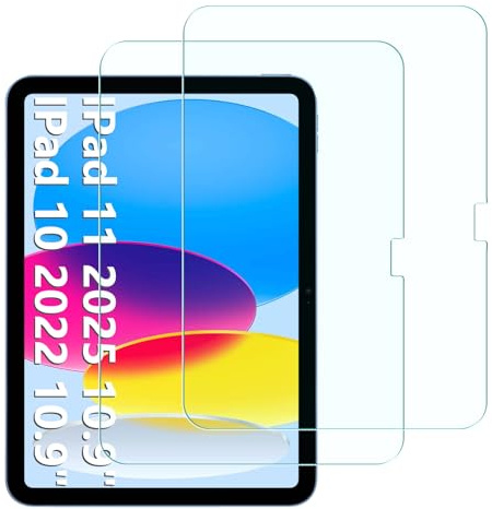 2 Pack Screen Protector Compatible with Apple iPad 10 2022 10.9,9H Tempered Glass Film, Anti-Scratch, Impact-Resistant,Anti-Bubble Full Coverage foil