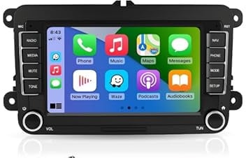 7-Zoll-Display-Autoradio für Volkswagen Seat Golf Passat Jetta Beetle Tiguan Touran EOS Skoda Seat Doppel-Din-Touchscreen-Bluetooth-Radio mit kabellosem CarPlay Android Auto mit RDS/7851DSP