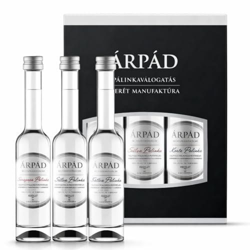Arpad Mini Palinka Gift Box | Premium Fruit Brandy Sampler Set, Assorted Mini Bottles, Traditional Craft Distilled Liquor, Luxury Tasting Experience | 40% ABV, 3x40 ml