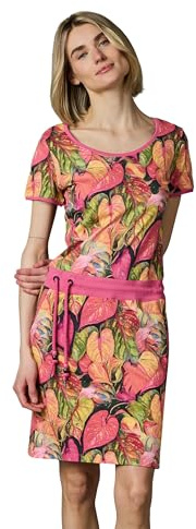 Ragwear Damen modisches Kurzarm Sommerkleid leichtes Minikleid Strandkleid mit seitlichen Eingriffstaschen Baomi Tropic YOUMODO XS-3XL