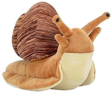 Wyvix Escargot terrestre en Peluche réaliste – Grand Animal de Jardin 40 cm, Doux et Souple, avec Coquille Spirale Corps Stable
