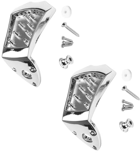 ibasenice 2 Sets Mandolin Tailpiece Assembly Parts | 8 String Mandolin Bridge Accessory | Acoustic String Instrument Luthier Parts Replacement with Screws