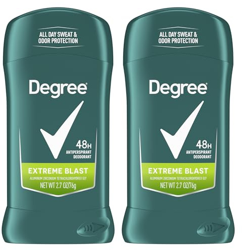 Degree Men Original Protection Antiperspirant Deodorant Extreme Blast Twin Pack 48-Hour Sweat and Odor Protection Antiperspirant For Men 2.7 oz