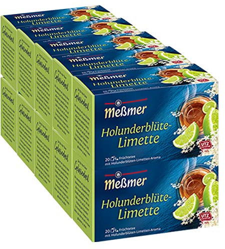 Messmer Holunderblüte-Limette 20 Beutel, 10er Pack (10 x 45 g)