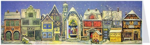 Nostalgischer Midi Postkarten Adventskalender mit Bildern Die kleine Stadt