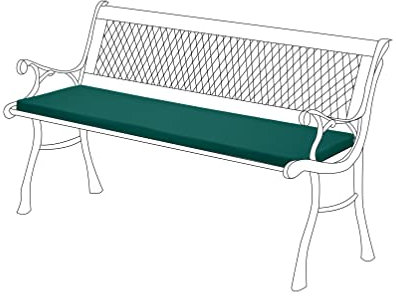Gardenista Garden 2 Seater Bench Cushion 120x33cm | Water Resistant Indoor Outdoor Patio Furniture Bench Pads | Non Slip Soft and Comfortable Garden Furniture Swing Bench Cushion (Green)