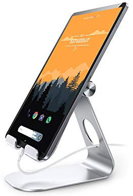 TERRATEC iTab M Silber, Smartphone & Tablet Multiwinkel-Ständer aus Aluminium, Für iPhone, iPad, Samsung Galaxy, Google Nexus und weitere, einstellbarer Betrachtungswinkel
