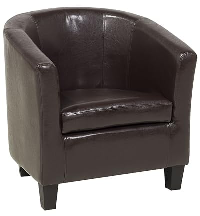 Beliani Gemütlicher Cocktailsessel glänzender Kunstleder braun Borwick