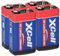 Lot de 4 piles au lithium haute performance 9 V pour détecteur de fumée, alarme d'incendie, batterie de 10 ans