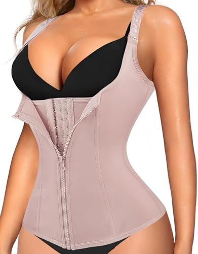 Gotoly Damen Unterbrust Korsett Figurformend Bauchweg Body Shape Tank-Top Stark Formend Körperformer Mieder Verstellbar Oberteil Shapewear