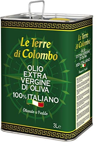 Le Terre di Colombo – Huile d'Olive Extra-Vierge 100 % Italienne - Bidon Métallique - 3 L