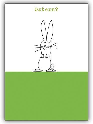 16 Osterkarten (16er Set): lustige Osterkarte mit Osterhase • Klappkarten im Set mit Umschlägen als Oster Grußkarten, Gutschein, Geschenk-karten