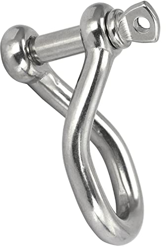 FASTON® Schäkel gedreht D=10 Edelstahl A4 V4A (2 Stück) gedrehte Form Scheakel Drehschäkel Verbinder Rostfrei