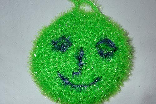 Gehäkelter Spülschwämme - grüner Smily