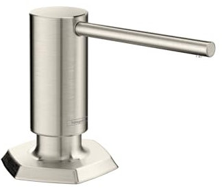 hansgrohe Distributeur de savon pour évier de salle de bain et évier de cuisine - 7,6 cm - En acier inoxydable optique - 04857800