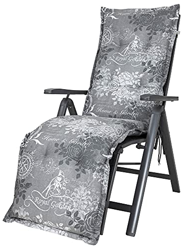 Kettler Polen KETTtex 2384 Auflage Relaxliege Bali grau Rosen Royal Garden 170x49x8 cm (ohne Stuhl)