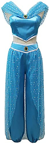 Yanny Erwachsene Arabische Prinz Prinzessin Cosplay Frauen Aladdin Jasmine Kostüm Männer Straße Ratte Outfits Märchen Halloween Anzüge (S, Stil 1)