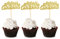 Blumomon 24Pcs Merry Christmas Cupcake Toppers Gold Glitter Xmas Cupcake Pick Decorations for Xmas Party New Year Ceremony Cake Cupcake Decor Party Supplies