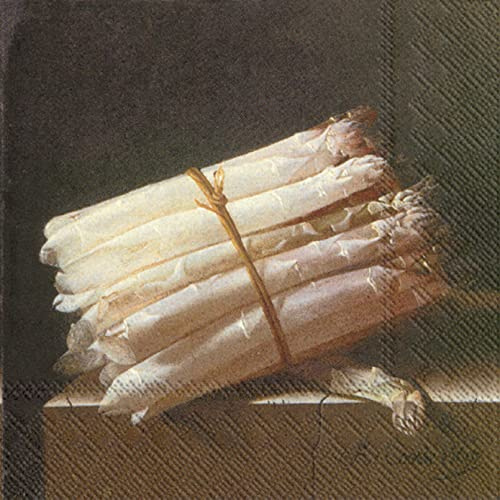 IHR - L 540900 - Papierservietten, Lunchservietten, 20 Stück, Still Life with Asparagus, Spargel, 33cm x 33cm, 3 lagig