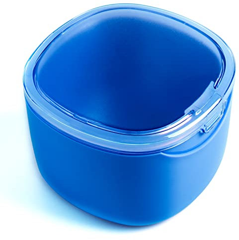 Zahnersatz-Badekoffer, Retainer Reinigungsbox, Zahnersatzkoffer, Mundschutz, Nachtschutz und Retainer (blau)
