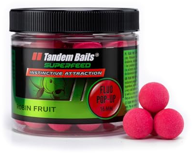 Tandem Baits Karpfen Futter Angelfutter Pop Ups Boilies Zig Rig Chod Rig SuperFeed Fluo Pop-Up 16 mm 70 g Robin Fruit