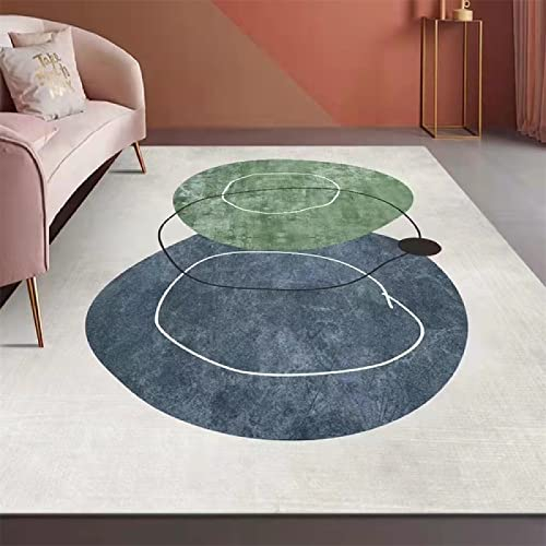 DJHWWD Weiche Teppiche Zimmer Deko Modern Startseite Wohnzimmer Sofa Couchtisch Decke Schlafzimmer Premium Nachttischmatte Grün Geometrisch Teppich Pflegeleicht 180X250cm