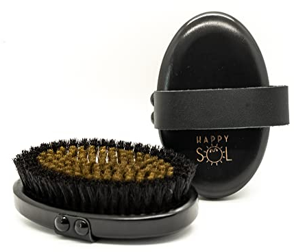 HAPPY SOL Kupfer-Körperbürste – Trockenbürste mit Ionengeladenen Kupferborsten, strahlender Haut, Lymphdrainage und Verbesserung der Durchblutung