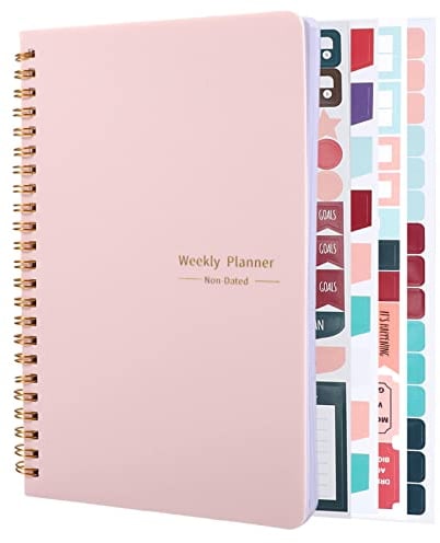 To Do List Notebook, A5 Weekly Planner Undated, Planning Pad Checklist Productivity Organizer 52 Pages for Students, Work, Fitness(Pink)