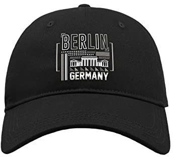 Maikomanija Berlin Deutschland Hauptstadt City Baumwolle Gebogenes Visier Baseball Cap Papa Hut Unisex Sport Bequemes Top, Schwarz , One size