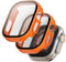 LINTEKER für Apple Watch Ultra/Ultra 2 Hülle mit Glas Displayschutz, [2 Stück] Hard PC Schutzhülle kompatibel mit Apple Watch Ultra 49mm, HD Klar, Stoßfeste Schutzhülle für iWatch Ultra, Orange