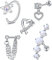 Rajnard 16G Helix Piercing Schmuck Silber Chirurgenstahl Tragus Knorpel Daith Rook Ohrringe Ohrstecker Zirkonia Blume Herz und Ketten für Frauen Damen und Mädchen