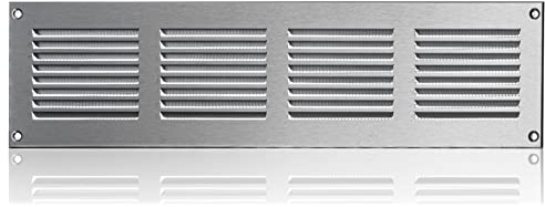 400x100mm Griglia di Ventilazione in Acciaio Inossidabile con Zanzariera - Griglie di Aerazione in Metallo