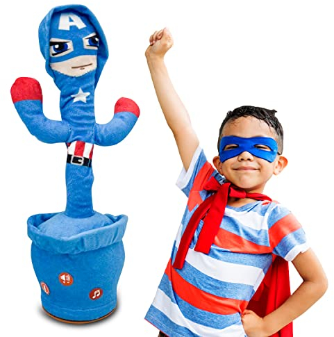 Ava's Toys Tanzender Kaktus – Plüschtier, Singender und Sprechender Kaktus, Spielzeug, Babyspielzeug, Wiederholen Was Sie Sagen, Superhelden-Spielzeug